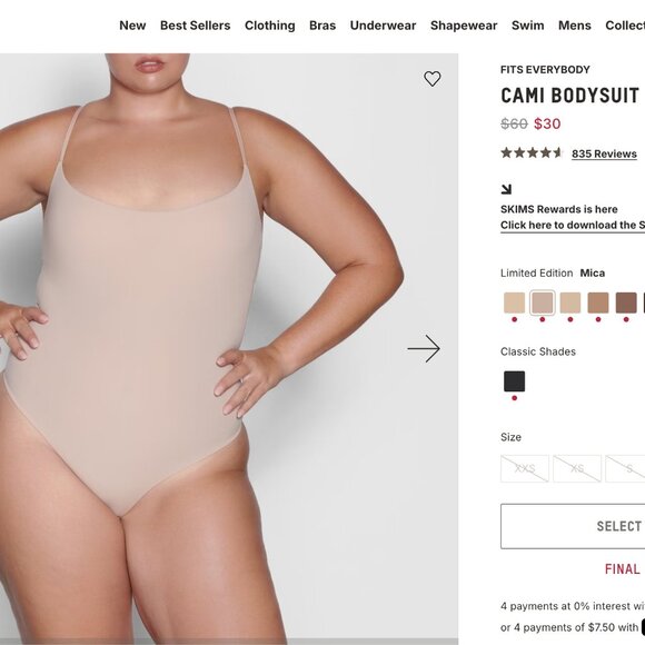 SKIMS thong back Fits Everybody size M Bodysuit - Picture 2 of 10